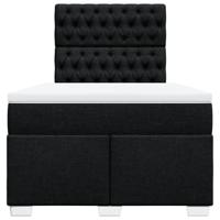 Boxspring met matras stof zwart 120x200 cm - thumbnail