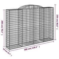 Schanskorven 9 st gewelfd 300x50x200/220 cm ijzer - thumbnail