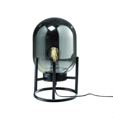 Fischer & Honsel TafellampRegi zwart met smoke glas - 50130