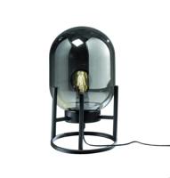 Fischer & Honsel TafellampRegi zwart met smoke glas - 50130 - thumbnail