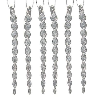 Kerstversiering Zilverkleurig Plastic Purpurine 13,5 x 1 x 5,5 cm (24 Stuks)