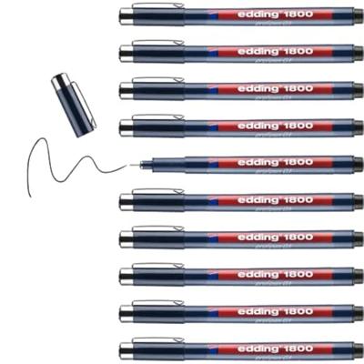 Fineliner edding 1800 0.25mm zwart | 10 stuks