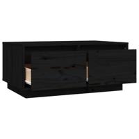 Salontafel 80x50x35 cm massief grenenhout zwart - thumbnail