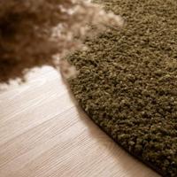 Tapeso Rond hoogpolig vloerkleed shaggy Trend effen - olijfgroen - 300 - thumbnail