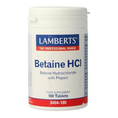 Lamberts Betaine HCL 324mg/Pepsine 5mg 180 Tabletten Lamberts Betaine HCL 324mg/Pepsine 5mg 180 Tabletten