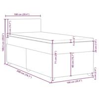 Boxspring met matras stof taupe 100x200 cm - thumbnail