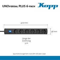 Kopp 233005012 Stekkerdoos met schakelaar 6-voudig Antraciet Randaarde stekker 1 stuk(s) - thumbnail