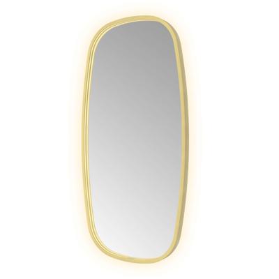 Spiegel Hotbath &MORE 100x50 cm LED-Verlichting Spiegelverwarming Deens Ovaal Geborsteld Messing PVD