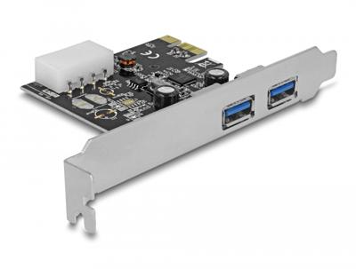Delock 89243 PCI Express x1-kaart > 2 x externe SuperSpeed USB 5 Gbps (USB 3.2 Gen 1) Type-A female