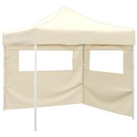 VidaXL Vouwtent met 2 wanden 291x291x315 cm crème - thumbnail