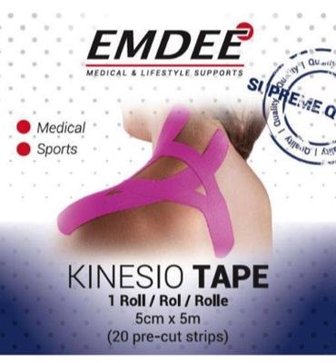 Emdee Kinesiologie Tape Kinesio Tape 20 Pre-Cut Strips Bandage Art.57812 5cmx5m 1Stuks