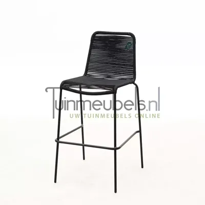 Barstoel Vita Luxor touw - zwart