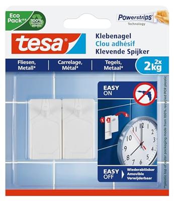 tesa 77762 Klevende spijkers Wit Inhoud: 2 stuk(s)