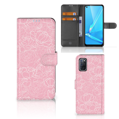 OPPO A72 | OPPO A52 Hoesje White Flowers | Portemonnee hoesje
