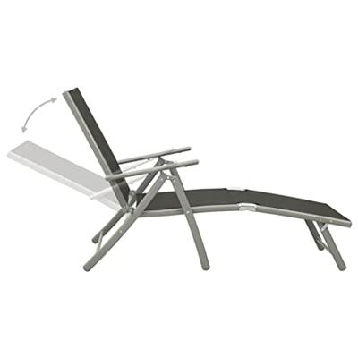 3-delige Loungeset textileen en aluminium zilverkleurig - thumbnail