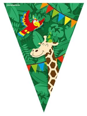 Vlaggenlijn Jungle cartoon folie 10 meter