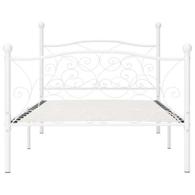 Bedframe met lattenbodem metaal wit 90x200 cm Bedframe met lattenbodem metaal wit 90x200 cm