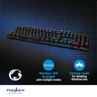 Nedis Bedraad Gaming Toetsenbord | USB Type-A | Mechanische Toetsen | LED | QWERTZ | Duits | USB Gevoed | Lengte stroomkabel: 1.50 m | Gaming - - thumbnail
