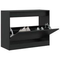 VidaXL Schoenenkast 80x34x63 cm bewerkt hout zwart - thumbnail