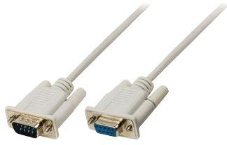 Seriële kabel SUB-D 9-Pins Male - SUB-D 9-Pins Female 10.0 m Ivoor
