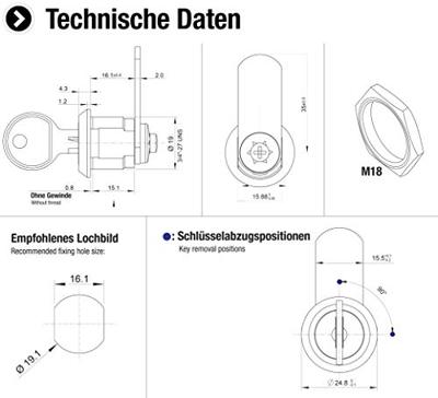 Metafranc Cilinderslot Met Hefboom 19Mm W - WU0340396 Metafranc Cilinderslot Met Hefboom 19Mm W - WU0340396