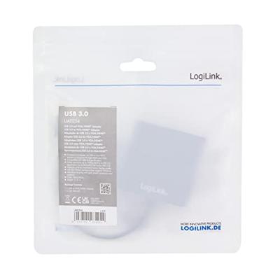 LogiLink UA0234 USB / VGA / HDMI Adapter [1x USB 3.2 Gen 1 stekker A (USB 3.0) - 1x VGA-bus, HDMI-bus] Zwart 10.00 cm