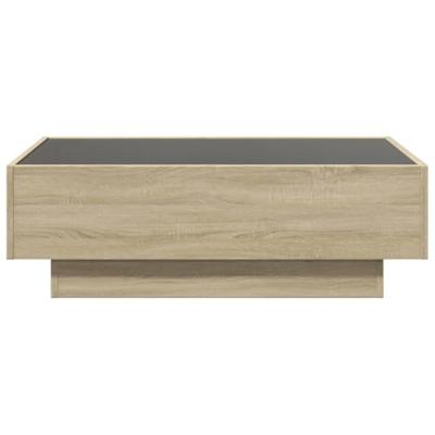 Salontafel met LED 90x50x30 cm bewerkt hout sonoma eikenkleurig