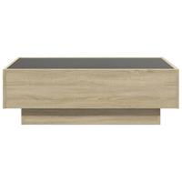 Salontafel met LED 90x50x30 cm bewerkt hout sonoma eikenkleurig - thumbnail