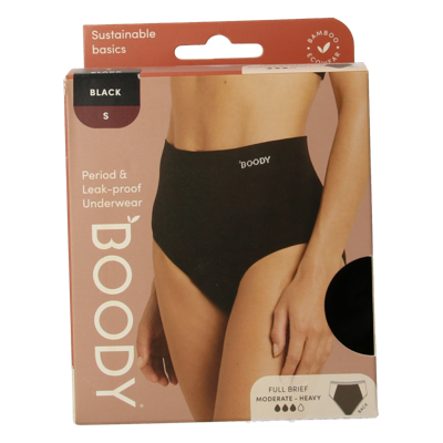 Boody Menstruatieondergoed bikinislip zwart lich/norm S 1 Stuks Boody Menstruatieondergoed bikinislip zwart lich/norm S 1 Stuks