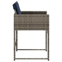 Tuinstoelen 4 st met kussens poly rattan grijs - thumbnail