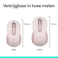 Logitech Signature M650 L Muis Radiografisch, Bluetooth Maat: L Optisch Roze 5 Toetsen 4000 dpi - thumbnail