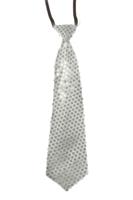 Stropdas pailletten zilver - thumbnail