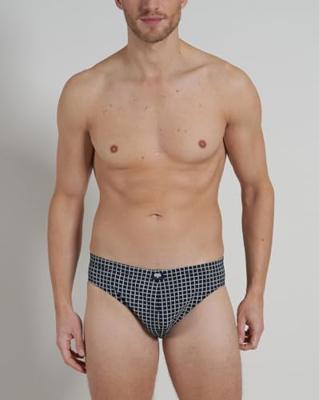 3-pak heren slips - Foxe-packet 2270 - navy ruit - Geruite 100% katoenen heren onderbroeken