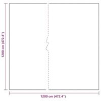 Doorzichtig zeildoek met zeilringen 12x12 m polyethyleen - thumbnail