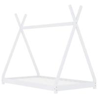 Kinderbedframe massief grenenhout wit 70x140 cm - thumbnail