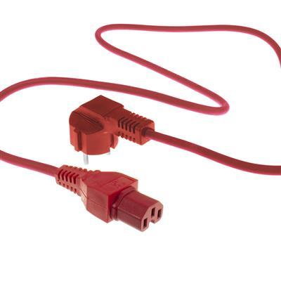 ACT AK5314 230V Stroomkabel Schuko CEE7/7 Male (Haaks)/C15 | Rood | 1 meter
