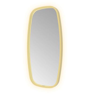 Spiegel Hotbath &MORE 80x40 cm LED-Verlichting Spiegelverwarming Deens Ovaal Geborsteld Messing PVD