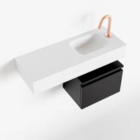 MONDIAZ ANDOR 40cm toiletmeubel urban. LEX 80cm wastafel talc rechts 1 kraangat - thumbnail