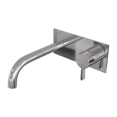 Brauer Chrome Edition Wastafelmengkraan inbouw - gebogen uitloop links - hendel middel dik - afdekplaat - model E 1 - chroom 5-CE-004-B1