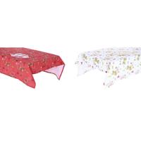Tafellinnenset DKD Home Decor Wit Rood Groen Beige (5 Onderdelen) (2 Stuks) - thumbnail