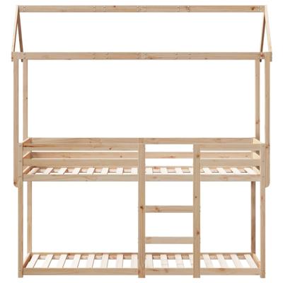 Stapelbedframe zonder matras massief grenenhout 90x190 cm - thumbnail