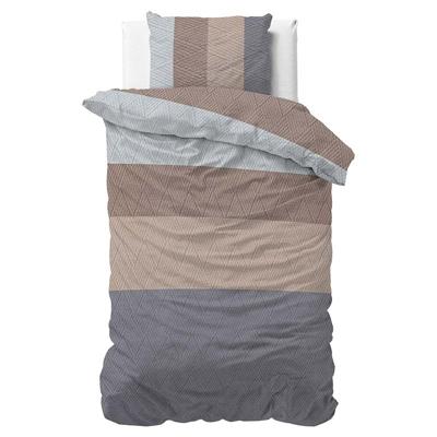 Dreamhouse - Knitty Natural Dekbedovertrek Flanel - Taupe/Grijs - 140 x 220