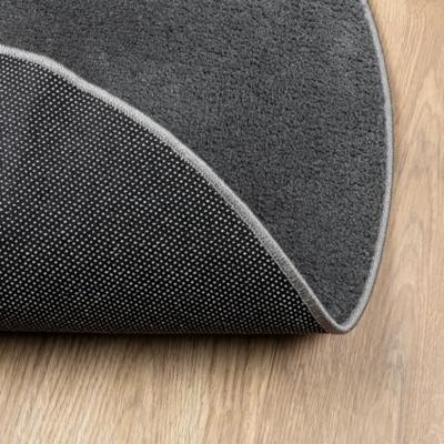 VidaXL Vloerkleed oviedo laagpolig ø 120 cm antracietkleurig VidaXL Vloerkleed oviedo laagpolig ø 120 cm antracietkleurig