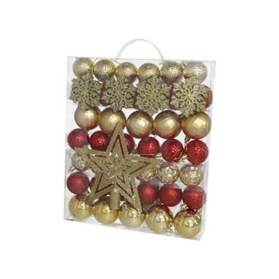 Kerstballen Set - 57 Stuks Gouden Kerstballen - Onbreekbare Kerstballen - Kerstdecoratie Mix - Kerstboom Versiering - Kunststof Kerstballen - Gouden