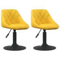 Eetkamerstoelen draaibaar 2 st fluweel mosterdgeel - thumbnail