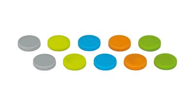 Magneet MAUL Neodymium rond siliconen 19.2x4mm 0,8kg 10 stuks Magneet MAUL Neodymium rond siliconen 19.2x4mm 0,8kg 10 stuks