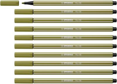 Viltstift stabilo pen 68/37 m moddergroen | 10 stuks