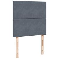 Boxspring met matras fluweel donkergrijs 90x200 cm - thumbnail