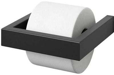 Zack Linea toiletrolhouder zwart RVS 40576