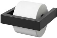 Zack Linea toiletrolhouder zwart RVS 40576 - thumbnail